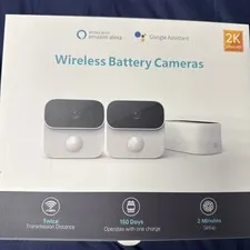 Wireless Battery Camera, 2 Pk Works With Google And Alexa