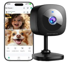 ZEEPORTE 2K Indoor Cameras for Home Security - Baby Monitor and Dog Pet Camera w
