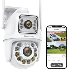 5G/2.4G WiFi Outdoor Security Camera, Wireless PTZ Dual Lens, 360° View, AI H...