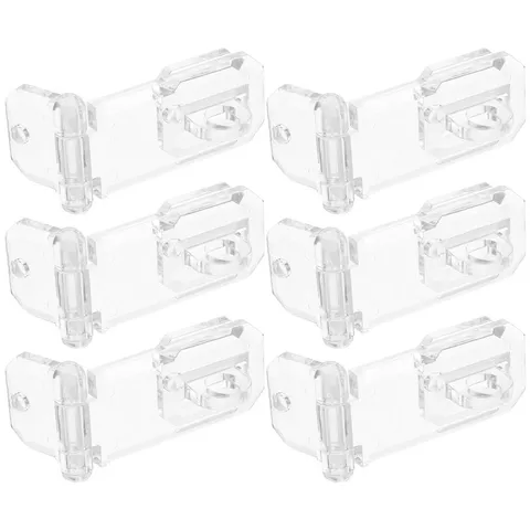  6 Pcs Clear Hinge Latch Acrylic Lock Hasp Buckle for Cabinet Accessories