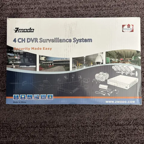 Zmodo 4 CH DVR Surveillance System New, Color Cameras