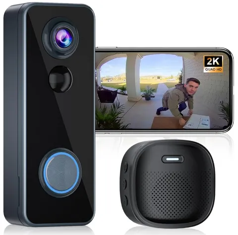 Videoportero WiFi 2K con Audio Bidireccional y Alertas de Movimiento, Nuevo