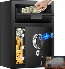 2.8 Cuft Biometric Drop Safe for Busniess, Anti-Theft Safe with Drop Slot | Comm