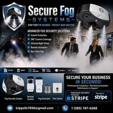 Secure Fog Systems Fog Security Camera Wi-Fi 360 IR Night Vision Alexa/Google