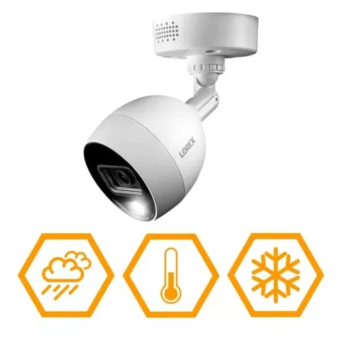 WHITE - LOREX 4K ULTRA HD ACTIVE DETERRENCE SECURITY CAMERA, WITH COLOR NIGHT