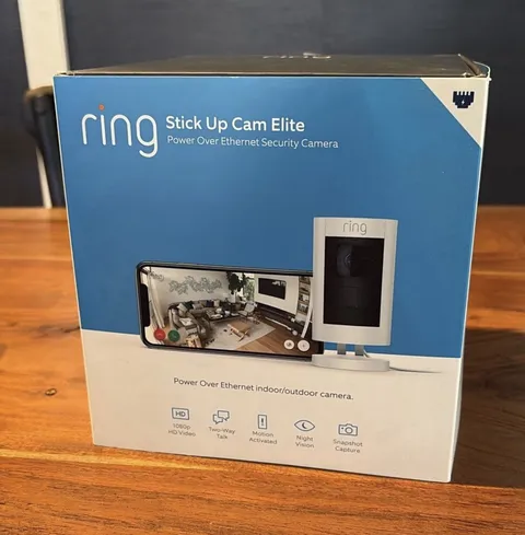Ring Stick Up Cam Elite PoE 1080p IP Camera Night Vision 2-Way Audio