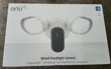 Arlo Wired Floodlight Home Security Camera with 2K Video and HDR White NEW