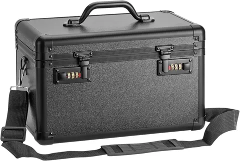 Secure Medication Lock Box with Combination Lock - Portable Organizer, Black