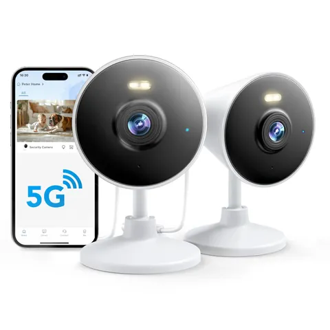 [5G & 2.4G] Indoor/Outdoor Security Camera for Home, 【5G&2.4G】White-2Pack