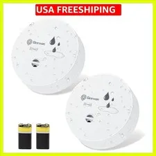 2 Pack Water Leak Detectors, 100dB Water Sensor Alarms Flood Detector for Bas...