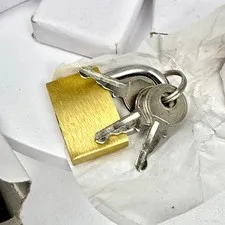 Set of 5 Small Brass Padlocks w/ 3 Keys Each Luggage Gym Locker Locks