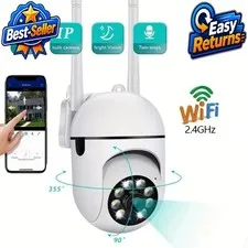 1080P WiFi Security Camera 360° Two-Way Audio Night Vision FireFrog
