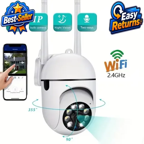 1080P WiFi Security Camera 360° Two-Way Audio Night Vision FireFrog