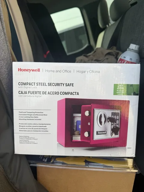 Honeywell Small Digital Safe Box 0.17-Cubic Feet Pink Steel Lock 5005P
