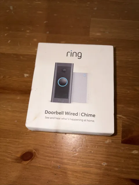 Ring Wired 1080p Video Doorbell with Chime - Black Open Box Never Used