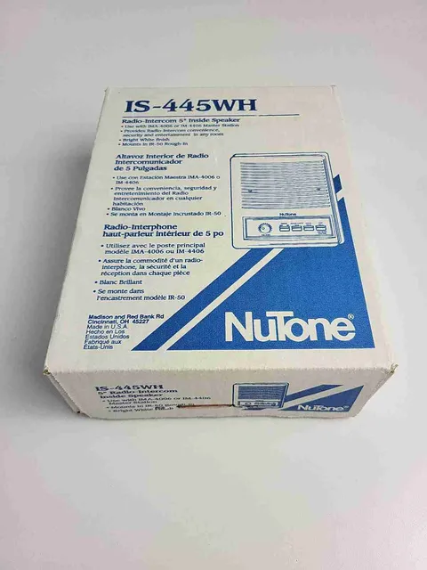 Nutone Is-445 Radio Intercome 5" Inside Speaker - NIB