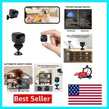 Compact 4K Mini Indoor Camera with Night Vision & Motion Alerts for Safety