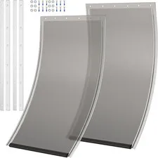 2 Pack Extra Large Dog Door Replacement Flaps with Metal Bracket & Front Plate -