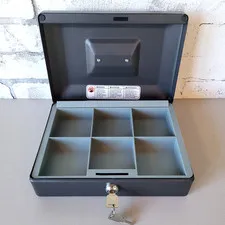 SentrySafe Lock Cash Box 10" x 7" Black with 2 Keys And Tray TS8