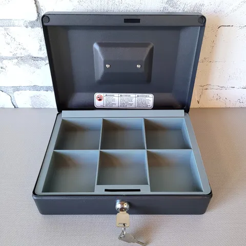 SentrySafe Lock Cash Box 10" x 7" Black with 2 Keys And Tray TS8