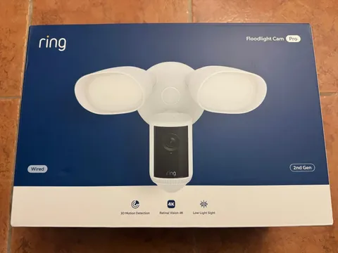 Brand New Sealed Ring Floodlight Cam Pro Wired 4K Security Camera White