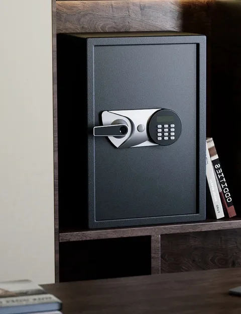 SF0605 2.0 Cu Ft Steel Home Safe Fingerprint Electronic Keypad, Gray