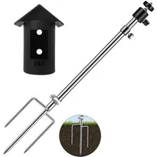 Heavy-Duty Adjustable Ground Stake Mount with Weatherproof Silicone Cover – w...