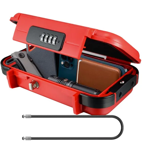XXL Large Security Lock Box,Outdoor Waterproof Shockproof Travel Safe Lock Bo...