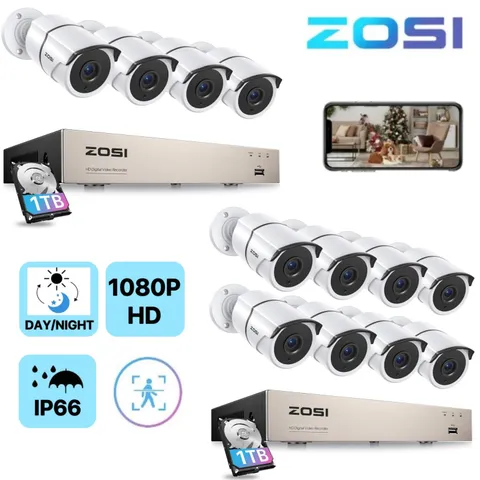 ZOSI 8CH 3K Lite Home Security Camera System Outdoor 4x1080P Bullet CCTV Camera