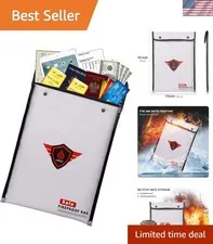 Ultra-Safe Fireproof Document Bag 15"x11" - Water-Resistant Storing Solution