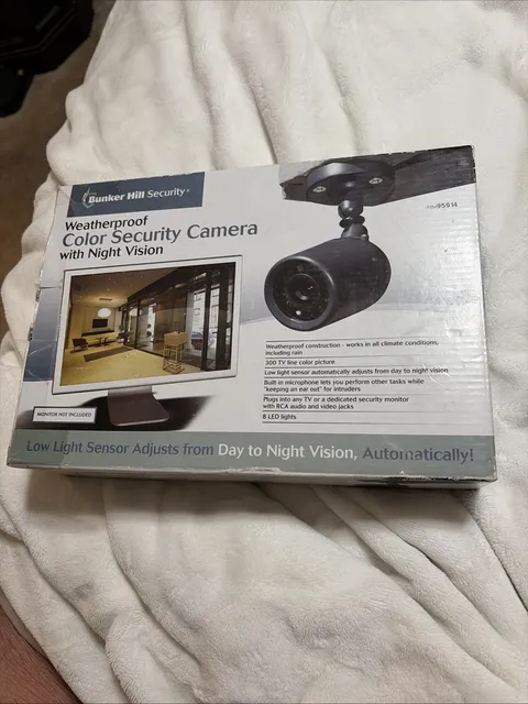 Bunker Hill Security 95914 Weatherproof Color Camera Night Vision Audio CCTV New