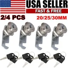 2/4 Pack Cabinet Cam Lock Cylinder Cam Locks for Secure File Drawer Dresser RV 