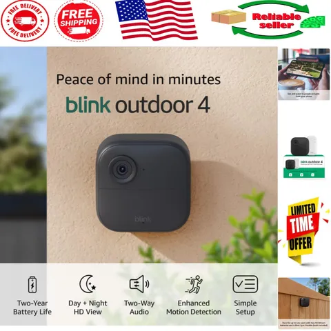 Two-Way Talk Outdoor 4 Smart Security Camera with Night Vision & Motion Alerts