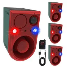 Solar Outdoor Motion Sensor Alarm-Dog Barking&Gunshot Sound, 130db Motion Det...