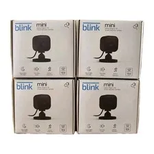 x4 Blink Mini Indoor Plug-in HD Smart Security Camera Black - Brand New