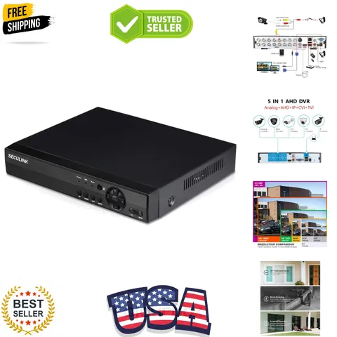 16ch 3K Lite Security DVR Recorder, AI Human Detection,H.265+ 5-in-1 Hybird D...