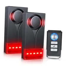 Car Anti-Theft Vibration Alarm,  108dB Automobile Vibration 2 Alarm(1 Remote)