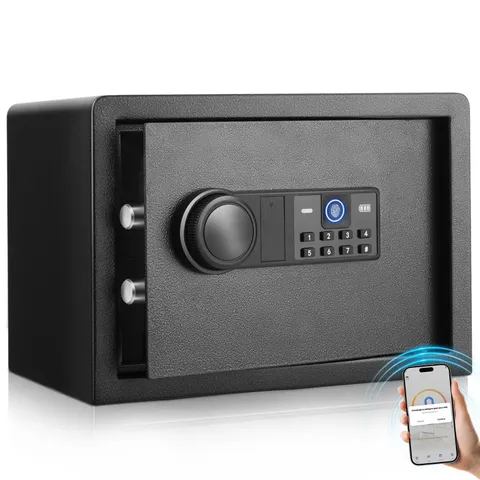 XDeer Biometric Safe Box, 0.78 Cuft Small Safe with 4 Unlocking Ways | Finger...