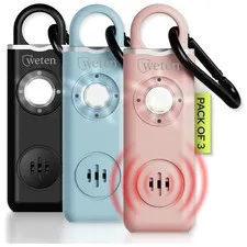 Women's Panic Siren Keychain Alarms 3 Pack | USB-C Charging