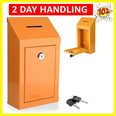Metal Donation Box-Suggestion Box with Slot and lock-Cash Lock box for Money-...