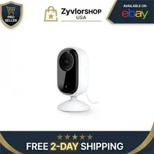 Arlo Essential Indoor Security Camera 2K - Wired, Person Recognition, White