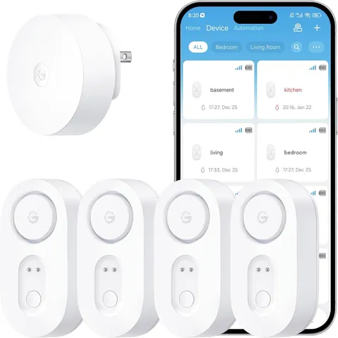 Upgraded Smart Water Leak Detector 1S with 1804 Ft Ultra-Long Range, Wifi Water 