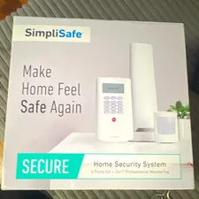 SimpliSafe Secure 6-Piece Home Security Kit Wireless App 24/7 Monitoring White