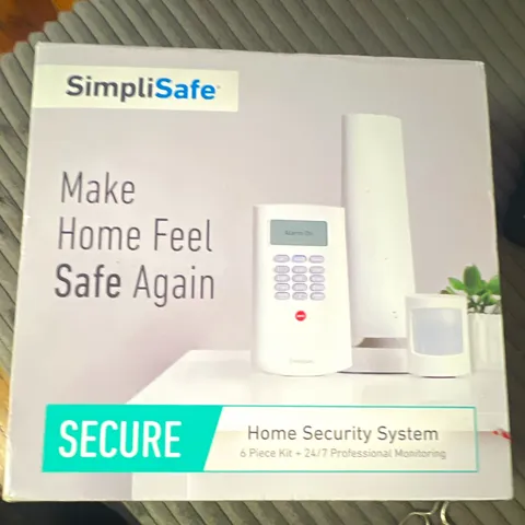 SimpliSafe Secure 6-Piece Home Security Kit Wireless App 24/7 Monitoring White
