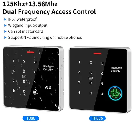Fingerprint Access Control Reader 125kHz+13.56MHz RFID System Management Card