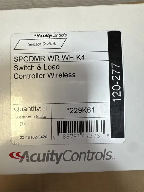 Acuity SPODMR WR WH K4 Wall Switch &Load Controller Wireless CMPDT10WR /SPODMRWR