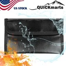 5x8" Fireproof Mongy Bag Small Waterproof Safe Cash Pouch Storage Wallet Travel