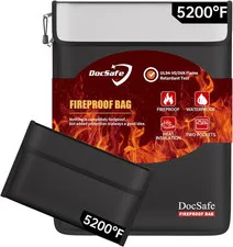 Fireproof Document Bag (5200℉) with Fireproof Organizer Travel Case,Heat Insulat