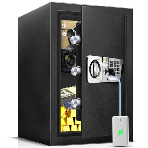 TOTOY 2.5 Cu Ft Fireproof Safe Box For Home Documents with Type-C External Power