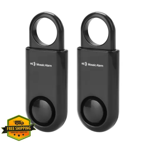 Mosaic Alarm BLACK Personal Safety Alarm Keychain Siren